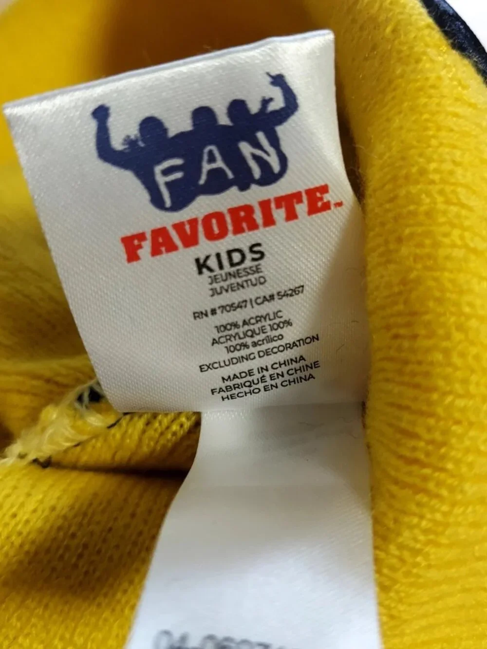 Michigan Wolverines Kids Hat Knit Roll Cuff Pom New Fan Favorite